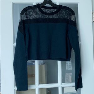 Tibi lace cropped sweater